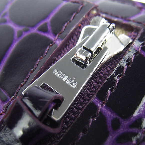 Cheap Replica Hermes Purple Crocodile Veins Wallet H006